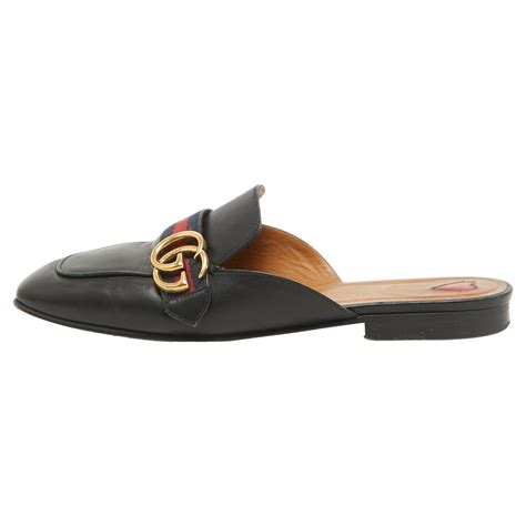 gucci peyton leather mules|GUCCI .